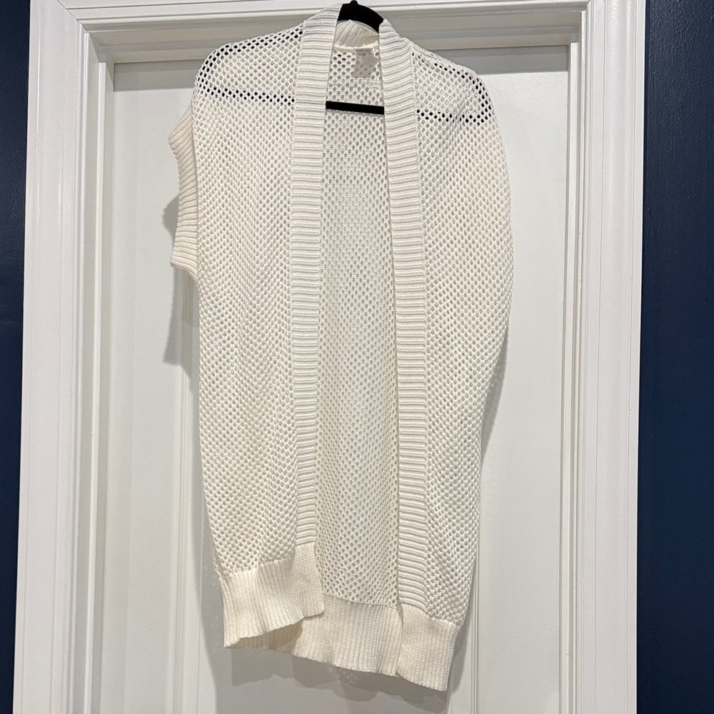 No Boundaries Open-Knit White Women's Cardigan